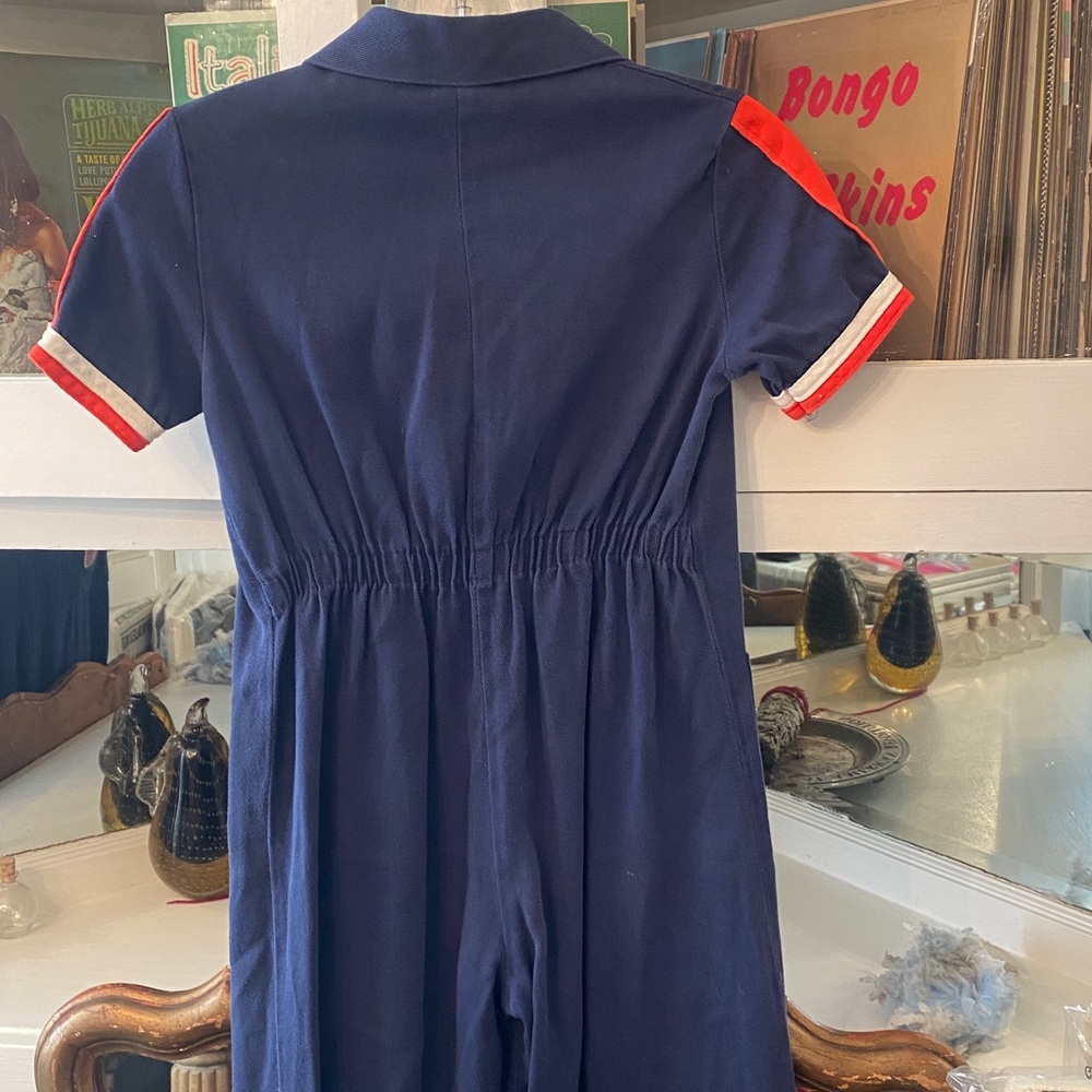 Vintage Navy Blue Jumpsuit kids size 12 - Picture 3 of 6